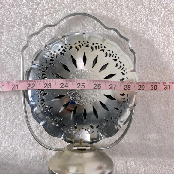 Vintage Silver Tone Three Tier Folding Dessert Sandwich  Serving Tray - Picture 16 of 16